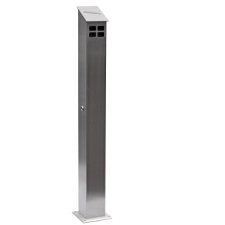 Pedestal Ashtray Stainless Steel, Square, Floor Mounted