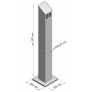 HISKA | Standaschenbecher Aluminium | Grau | Quadratisch | Freistehend