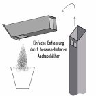 HISKA | Standaschenbecher Aluminium | Grau | Quadratisch | Freistehend