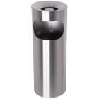 Stand ashtray stainless steel with trash can, ashtray insert with cone and funnel attachment