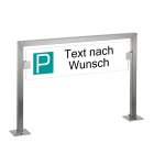 HISKA |  Parkplatzschild Edelstahl und ESG-Glas | Weiß|Schwarz | Text nach Wunsch Aufschrauben - Schild weiß [P] Türkis