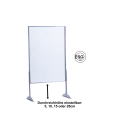 Safety glass hygienic partition, counter top, matt stainless steel, pass-through height flexible