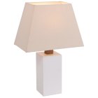 Table lamp aluminum white wood incl. led bulb white
