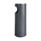 Stand ashtray with anthracite coloured waste bin with stainless steel ashtray top