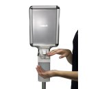 Mobile hygiene station HS-300 with shield for e.g. disinfectants or hand care products, 1000ml container