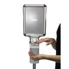 HISKA |  Mobile Hygienestation HS-300 mit Schild | Sockel pulverbeschichtet |  für z.B Desinfektionsmittel oder Handpflegeprodukte | 500ml Behälter