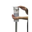 Mobile Hygienestation HS-100 für z.B Desinfektionsmittel oder Handpflegeprodukte | 500ml Behälter | Sockel Edelstahl verkleidet