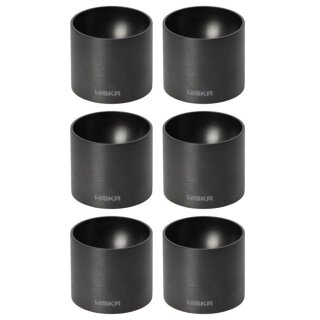 HISKA | Eierbecher Aluminium Schwarz eloxiert im 6er Set