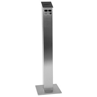 Pedestal Ashtray Stainless Steel, Square, Free Standing
