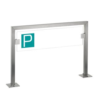 Parkplatzschild Edelstahl und Sicherheitsglas | Weiß | Unbeschriftet | Aufschrauben