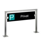 Parkplatzschild Edelstahl und Sicherheitsglas | Schwarz | Privat Aufschrauben