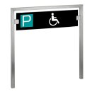 Parking Sign Stainless Steel | Black | Visitors Management Employees  Einbetonieren/Eingraben