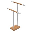 HISKA | Handtuchständer | Eiche geweisst | Edelstahl | 90cm/70cm hoch, 58cm breit