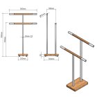 HISKA | Handtuchständer | Eiche geweisst | Edelstahl | 90cm/70cm hoch, 58cm breit