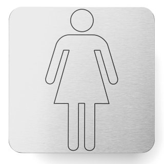 Hinweisschild | Edelstahl | mit Beschriftung WC Damen