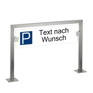 Parking Sign stainless Steel | White | Text as desired Aufschrauben - Schild weiß -  [P] Verkehrsblau
