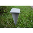 Pedestal Ashtray stainless Steel, Square, incl. Ground Spike, Lawn Mounting