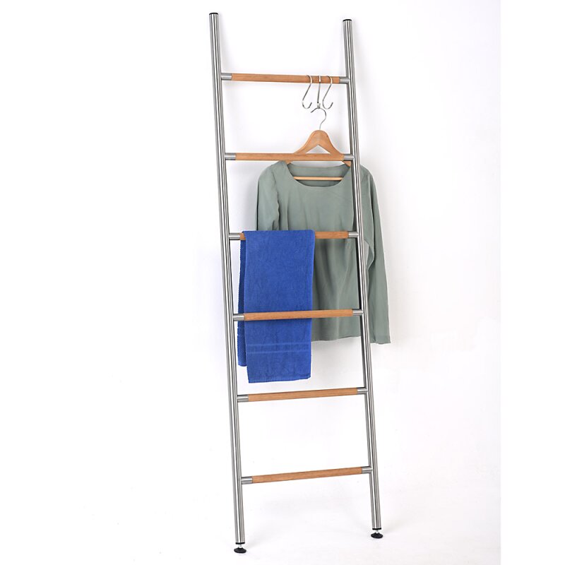 Kleiderleiter Weiß 171cm - 6 Sprossen Handtuchleiter Aus Massivholz