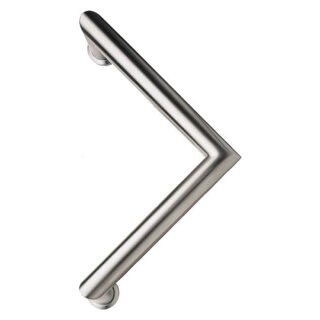HISKA | Stoßgriff SG-100 Edelstahl Haustürgriff Dreieck, rund, Stützteller 350 mm
