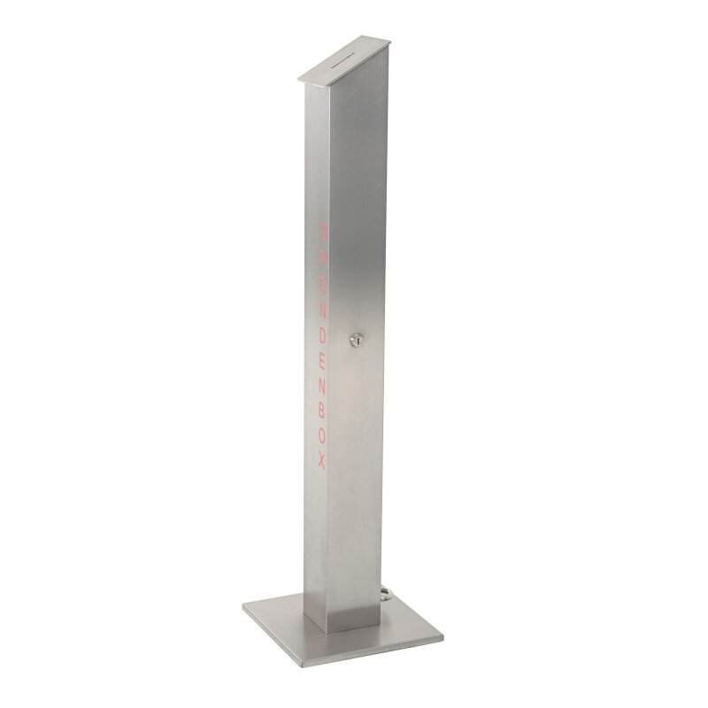 Standfuß der Spendensäule aus 10 mm Stahlplatte mit Edelstahl-Abdeckung