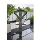 HISKA Wassersäule Wasserspender Wasserzapfsäule Edelstahl | Schlauchhalterung | Gartenwasserhahn | Wasserverteiler | Wasserstelle Garten (Bodenmontage)