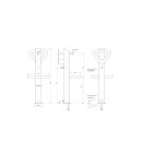HISKA Wassersäule Wasserspender Wasserzapfsäule Edelstahl | Schlauchhalterung | Gartenwasserhahn | Wasserverteiler | Wasserstelle Garten (Bodenmontage)
