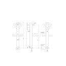 HISKA Wassersäule Wasserspender Wasserzapfsäule Edelstahl | Schlauchhalterung | Gartenwasserhahn | Wasserverteiler mit Erdspieß | Wasserstelle Garten (Erdspieß)