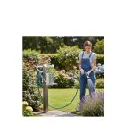 HISKA Wassersäule Wasserspender Wasserzapfsäule Edelstahl | Schlauchhalterung | Gartenwasserhahn | Wasserverteiler mit Erdspieß | Wasserstelle Garten (Erdspieß)
