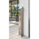 HISKA Spendensäule | Spendenbox | Stehende Offerte Säule | abschließbar | Wohltätigkeit | Aufgedübelt