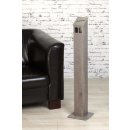 Pedestal Ashtray Aluminium | Vintage Wood Light | Square | Free Standing