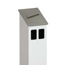 Pedestal Ashtray Aluminium | White | Square | Free Standing