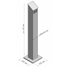 Pedestal Ashtray Aluminium | White | Square | Free Standing