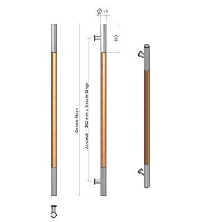Ø 35 mm L= ab 1000 mm - 1400 mm